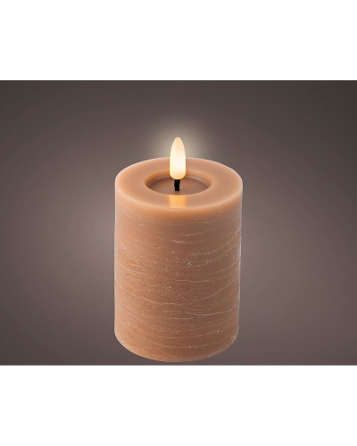 Lumineo Brown LED Candle, 7x11.2cm, Realistic Flame Effect

